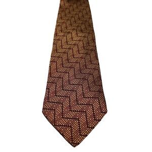 Barney's New York Mens‎ Tie 3.75” X 58” 100% silk Made in Italy Brown Print